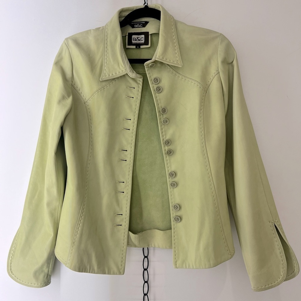 Bod & Christensen Pistachio Leather Jacket Blazer​​